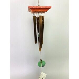 Woodstock Turquoise Chime WTBR Bronze Wind Chimes Wood Top Outdoor Garden Decor